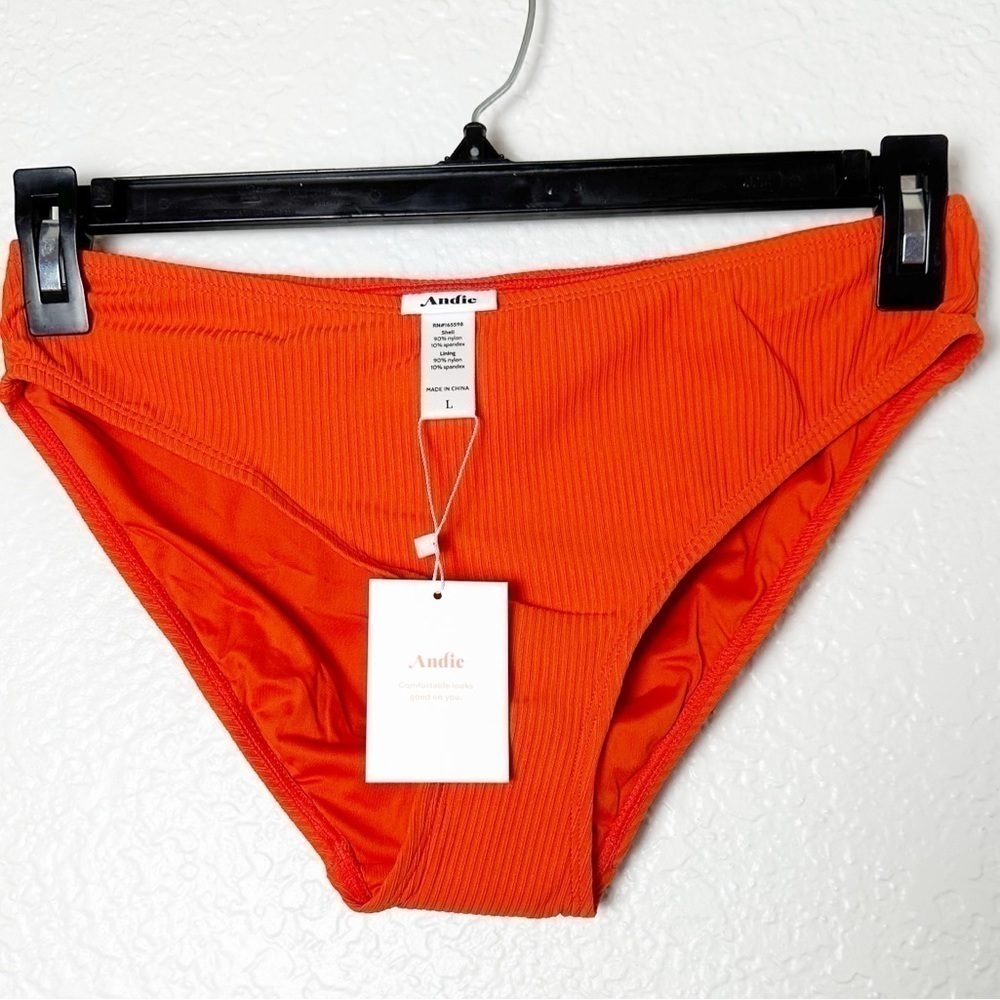 NWT Andie Swim The Bikini Rib Bottom in Sire